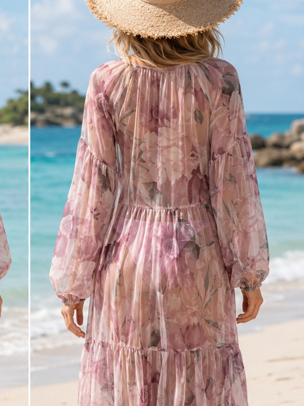 H&M Pink Floral Pleated Midi Dress - Picture 8 of 10